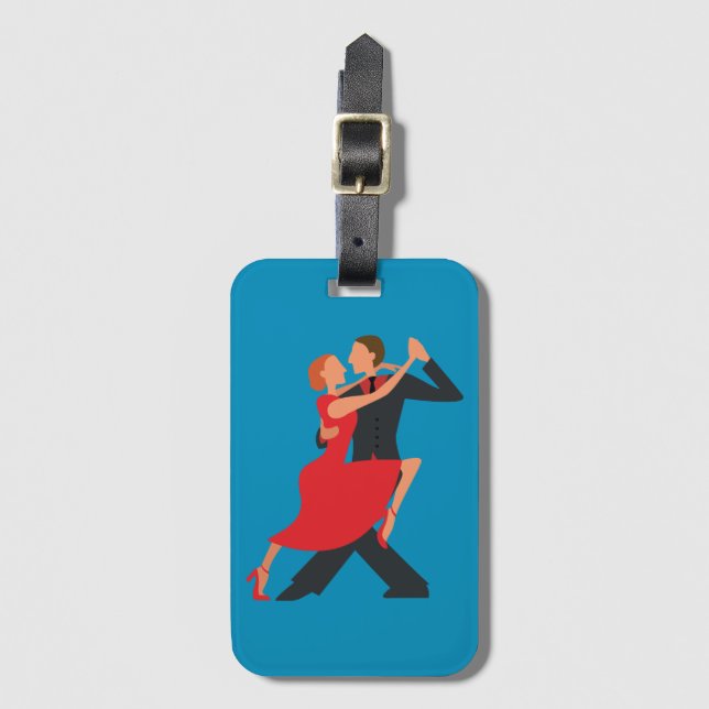 Argentine Tango Couple Luggage Tag (Front Vertical)