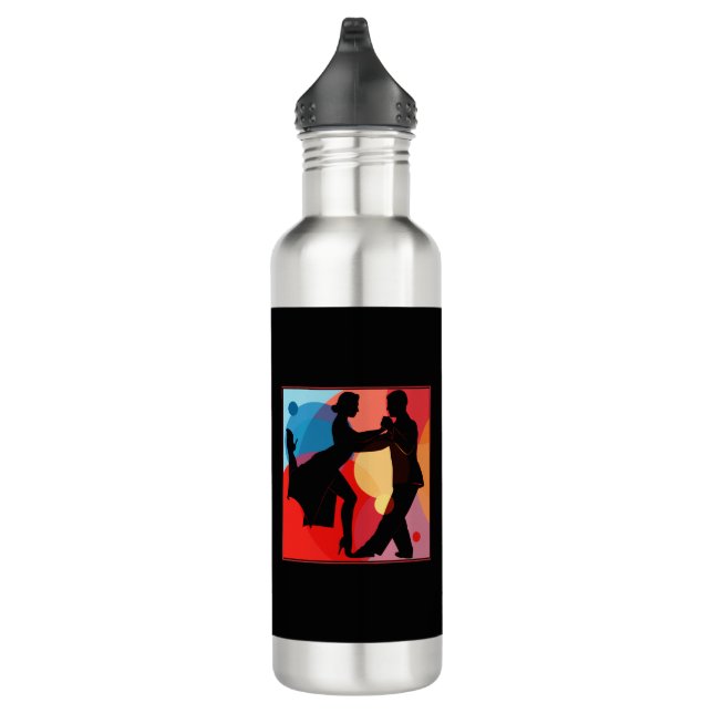 Argentine Tango Dance Couple Silhouette 710 Ml Water Bottle (Right)