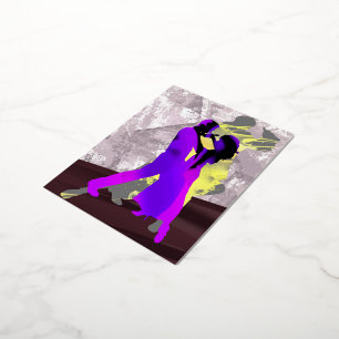 Argentine tango dancers foil holiday postcard