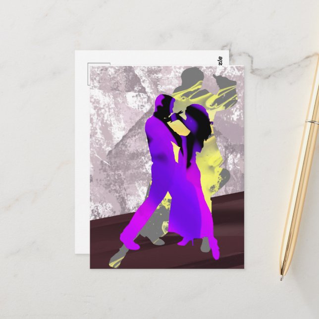 Argentine tango dancers postcard (Front/Back In Situ)