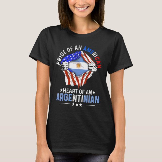 Argentinian American America Pride Foreign Argenti T-Shirt (Front)