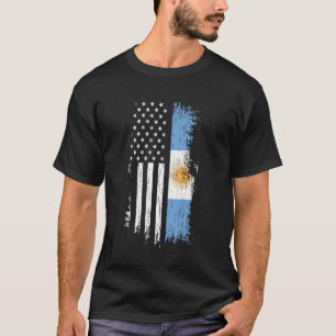 Argentinian American Flag T Shirt - Argentina USA 