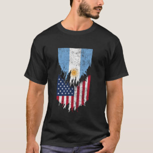Argentinian American Flags Ripped Torn Argentina T-Shirt