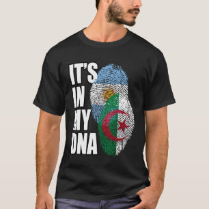 Argentinian And Algerian Mix DNA Flag Heritage T-Shirt