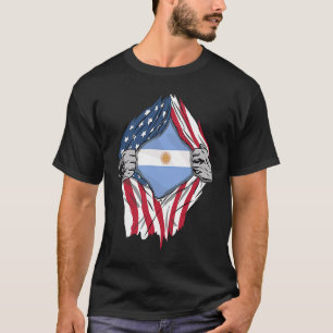 Argentinian Blood Inside Me Argentina Flag T-Shirt
