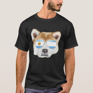 Argentinian Flag Akita Dog Argentina Pocket T-Shirt
