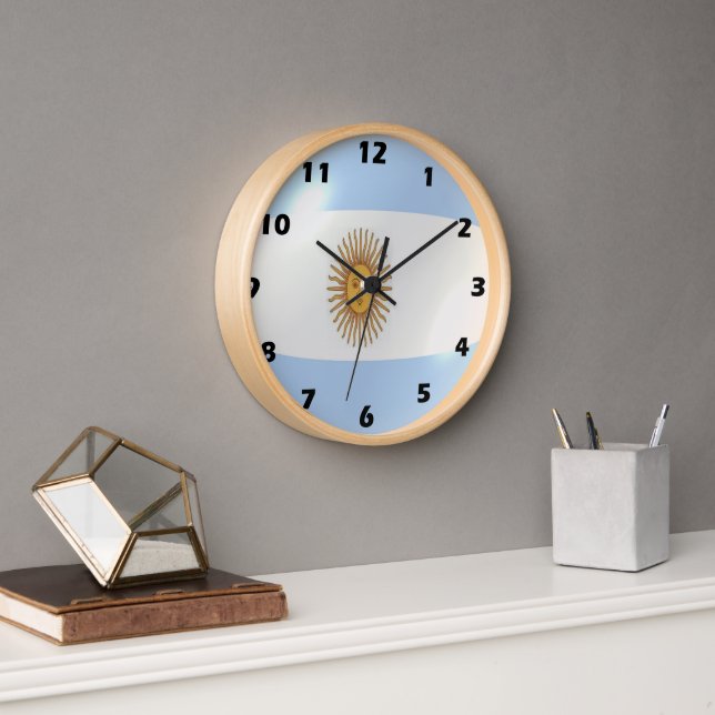 Argentinian Flag Design Clock (Office)