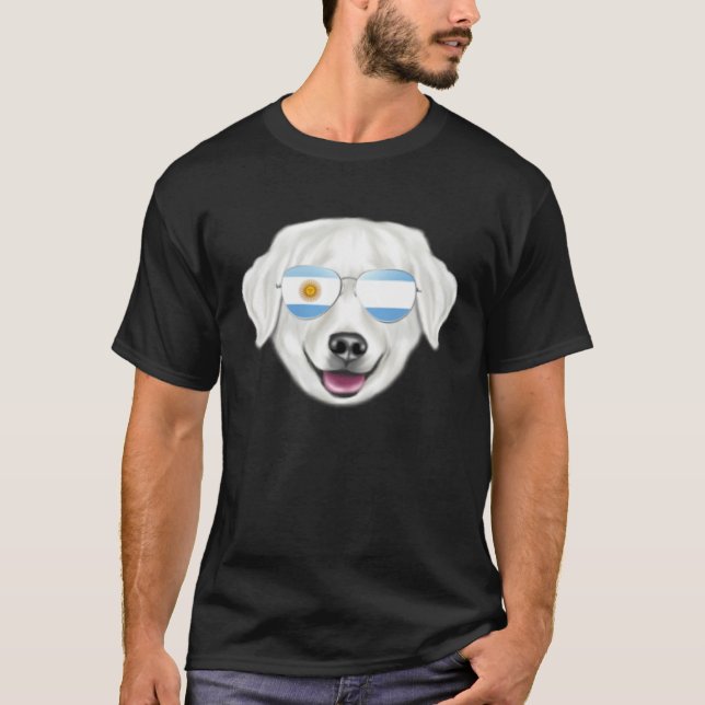 Argentinian Flag Kuvaszok Dog Argentina Pocket T-Shirt (Front)