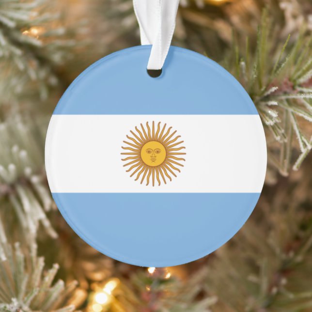 Argentinian flag of Argentina custom Christmas Ornament (Tree)