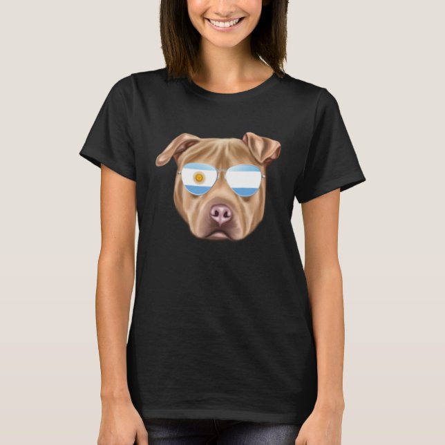 Argentinian Flag Staffordshire Terrier Dog Argenti T-Shirt (Front)