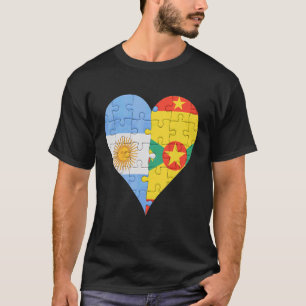 Argentinian Grenadan Flag Heart T-Shirt