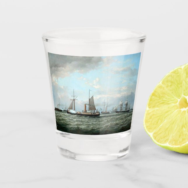 Argentinian Navy Fleet Vessels 1874 Shot Glass (Front)