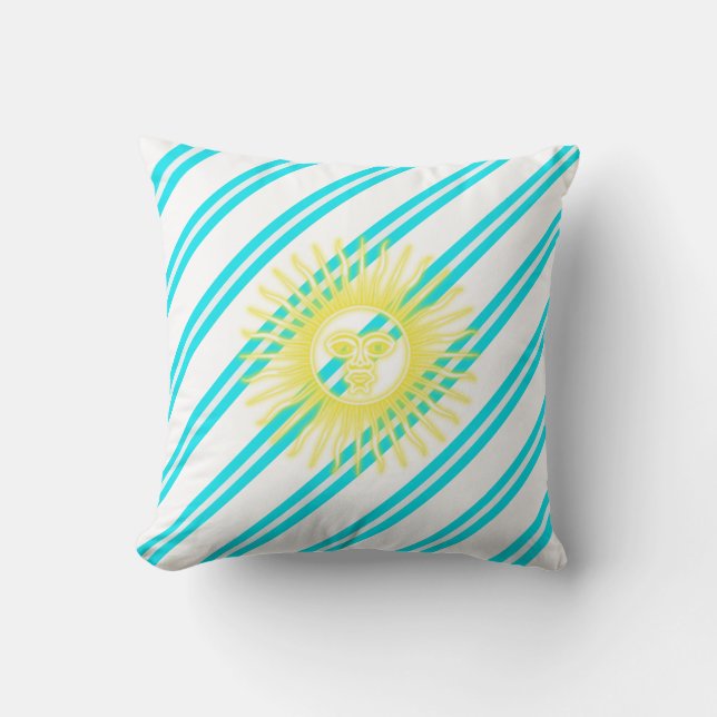 Argentinian stripes flag cushion (Front)