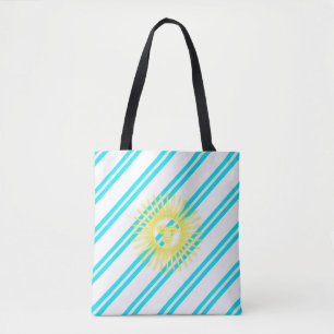 Argentinian stripes flag tote bag