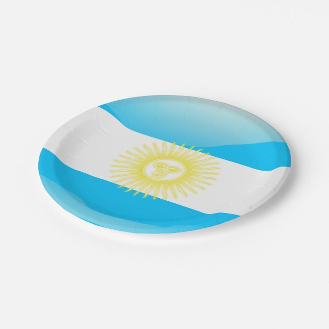 Argentinian Sun of May Paper Plate (Angled)