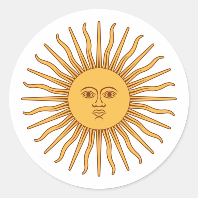 Argentinian Sun of May (Sol de Mayo Argentino)  Classic Round Sticker (Front)