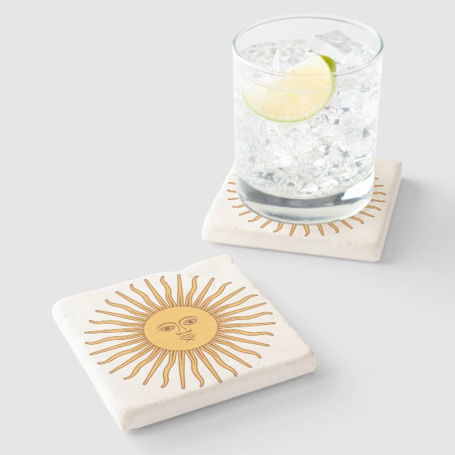 Argentinian Sun Stone Coaster (Side)