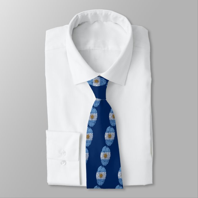 Argentinian touch fingerprint flag tie (Tied)