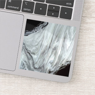 Argentum Abstract Silver Grey Black Fluid Art