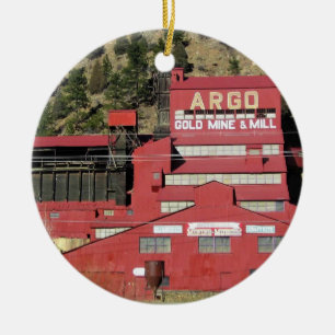 Argo Gold Mine & Mill, Idaho Springs, Colorado Ceramic Tree Decoration