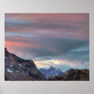 Argonaut Peak, sunset Poster