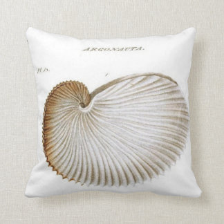 Argonauta Seashell/Beach/Nautical Throw Pillow