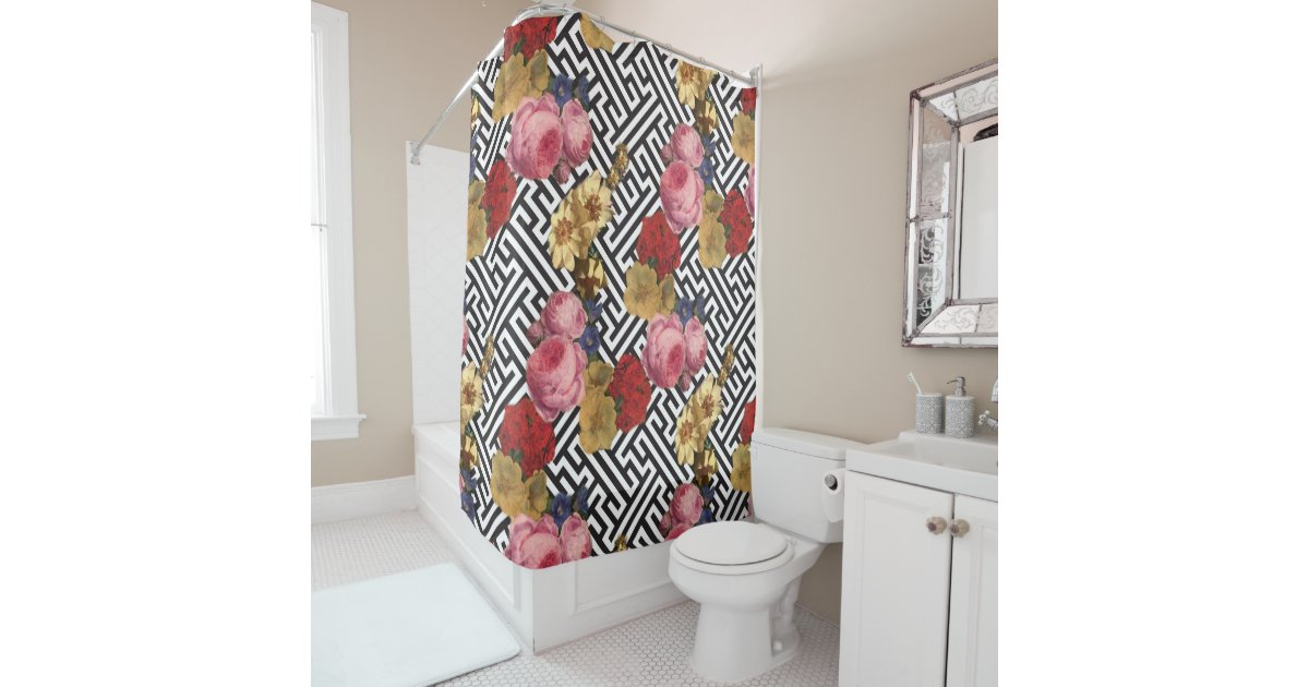 Argos Floral Shower Curtain Zazzle
