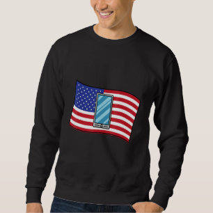 arguing politics USA flag smartphone Sweatshirt