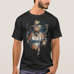 Argus Reverse 1999 Long Silver Hair Cowboy Hat Por T-Shirt