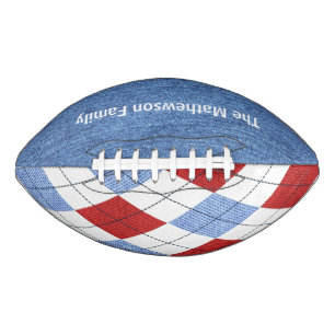 Argyle and Denim Personalised Football American Football