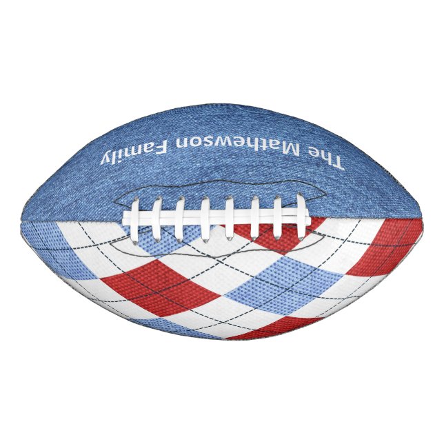 Argyle and Denim Personalised Football American Football (Front)