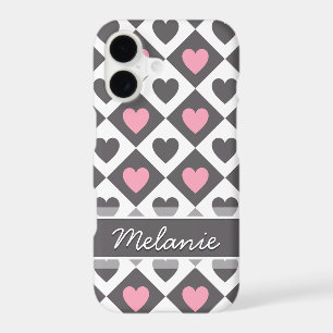 Argyle and Hearts Pattern with Name