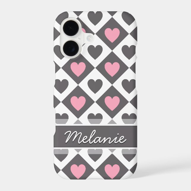 Argyle and Hearts Pattern with Name (Back)