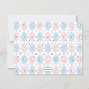 Argyle Baby Shower Advice for Mummy to Be Card