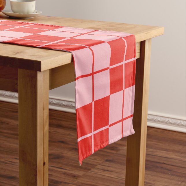 Argyle Chequerboard Plaid Short Table Runner (In Situ)