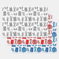 Argyle Clothes Illustration Grey Red and Blue