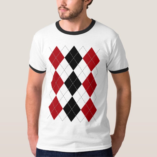 Argyle: “Crimson Contrast” shirt (light) (Front)