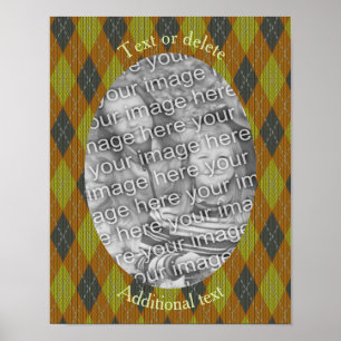 Argyle Design Frame Create Your Own Photo  Poster