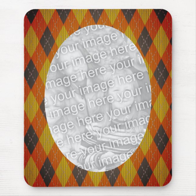 Argyle Design Photo Frame Mouse Mat (Front)