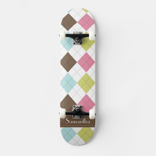 Argyle Diamond Stitch Comp Skateboard (Front)