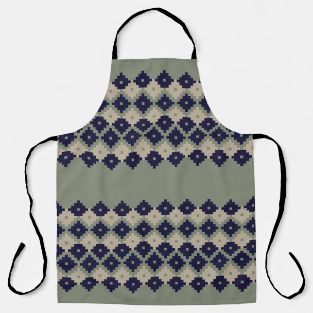Argyle fair isle seamless pattern designabstract,  apron (Front)
