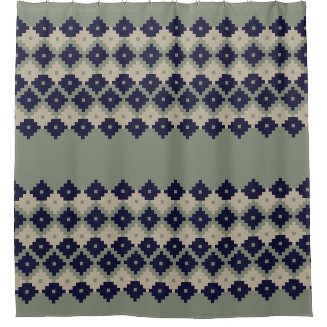 Argyle fair isle seamless pattern designabstract,  shower curtain (Front)