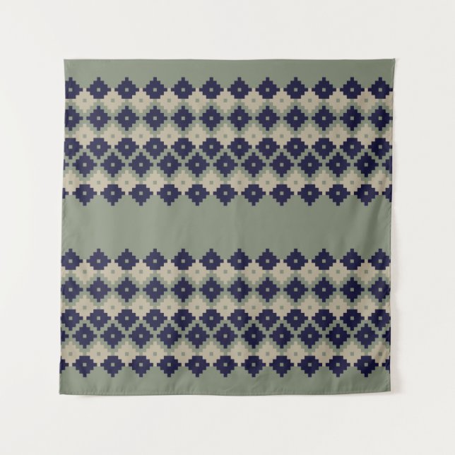 Argyle fair isle seamless pattern designabstract,  tapestry (Front)