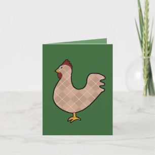 Argyle Folk Art Rooster Note Card
