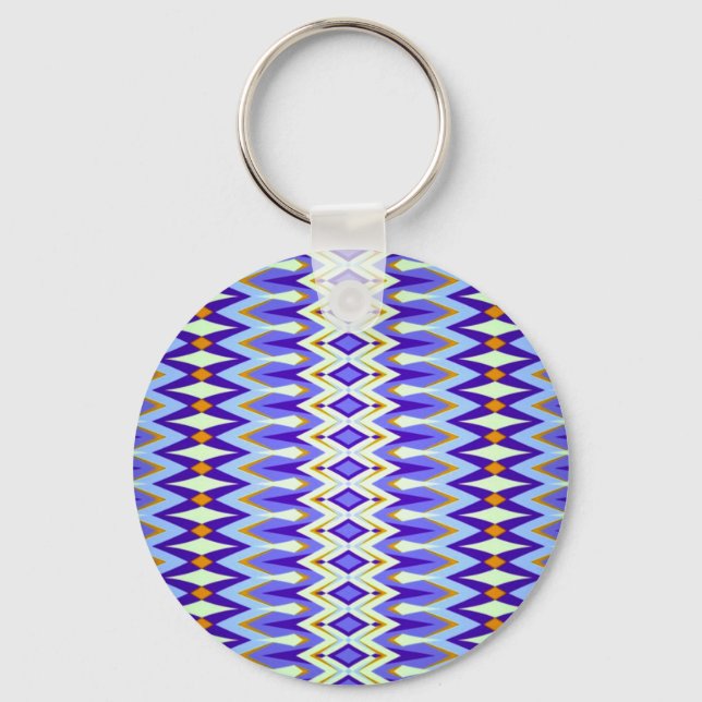 Argyle Fun Blue and Orange Key Ring (Front)
