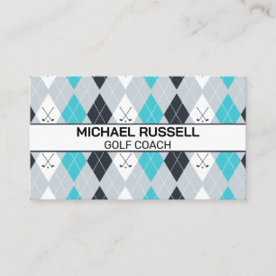 Argyle Golf Clubs Pattern Business Card