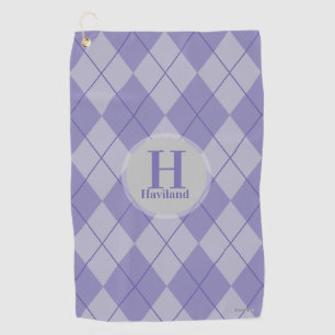 Argyle Golf Towel with Name and Initial - HAMbyWG