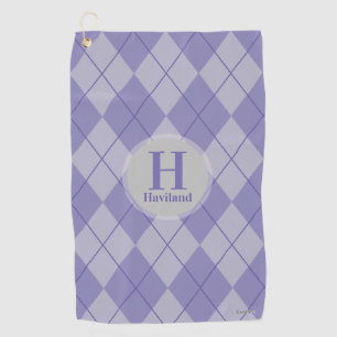 Argyle Golf Towel with Name and Initial - HAMbyWG