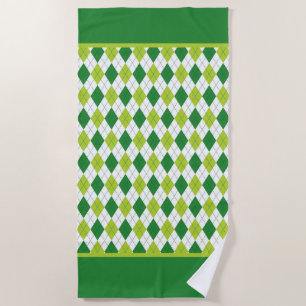 Argyle Green Beach Towel