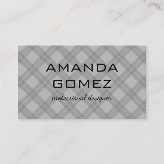 Argyle Grey Texture Business Card (Front)
